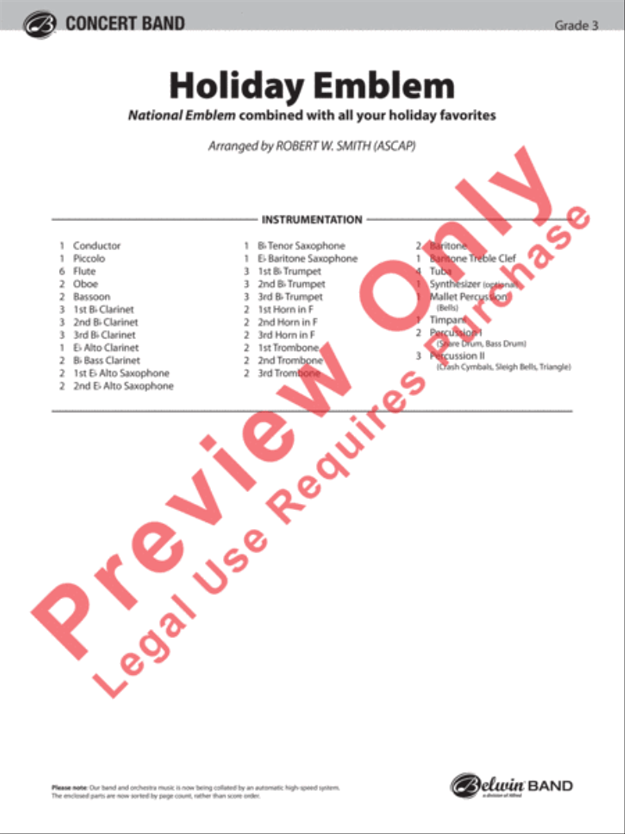 Holiday Emblem Concert Band scores gallery preview page 2