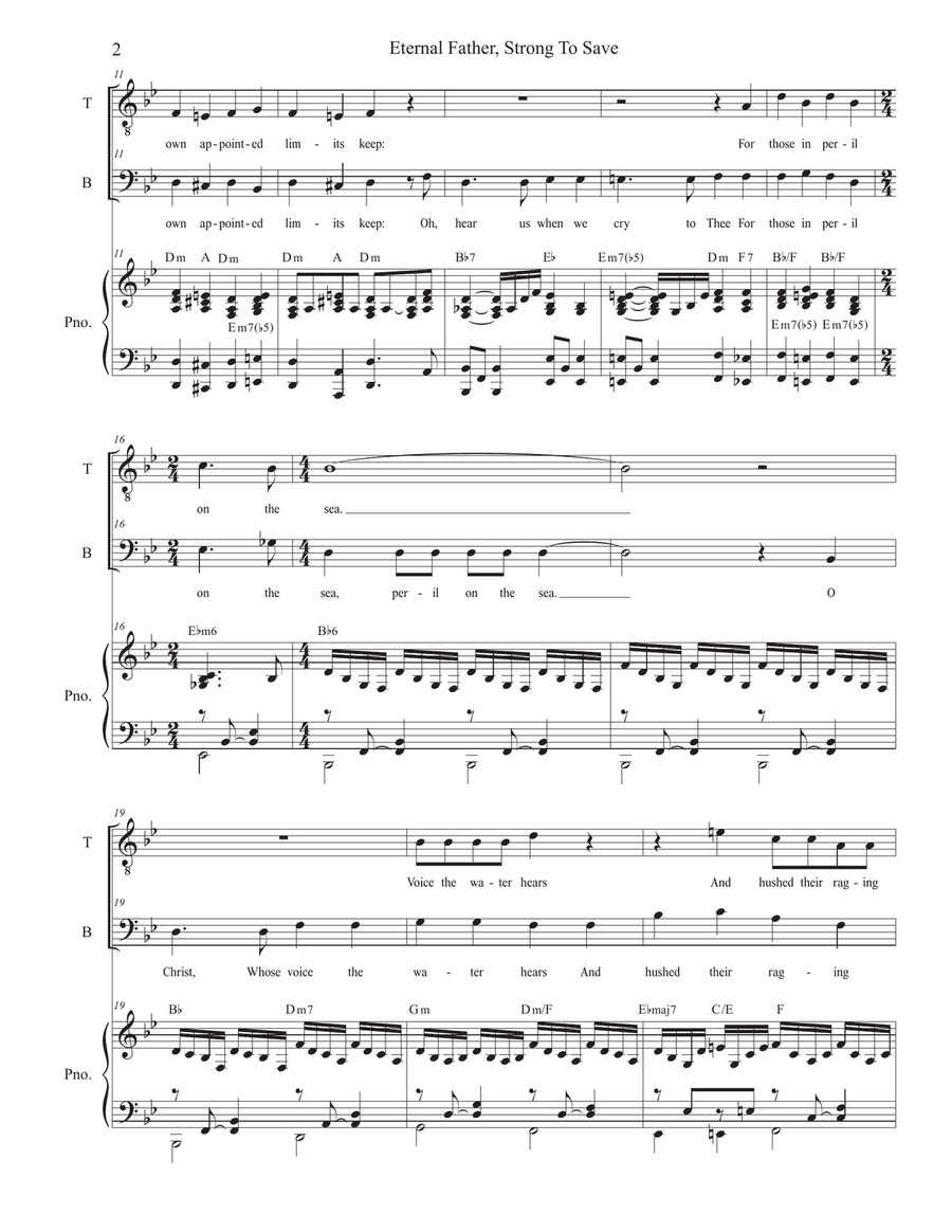 Eternal Father, Strong To Save (The Navy Hymn) (2-part choir - (TB) TB scores gallery preview page 2
