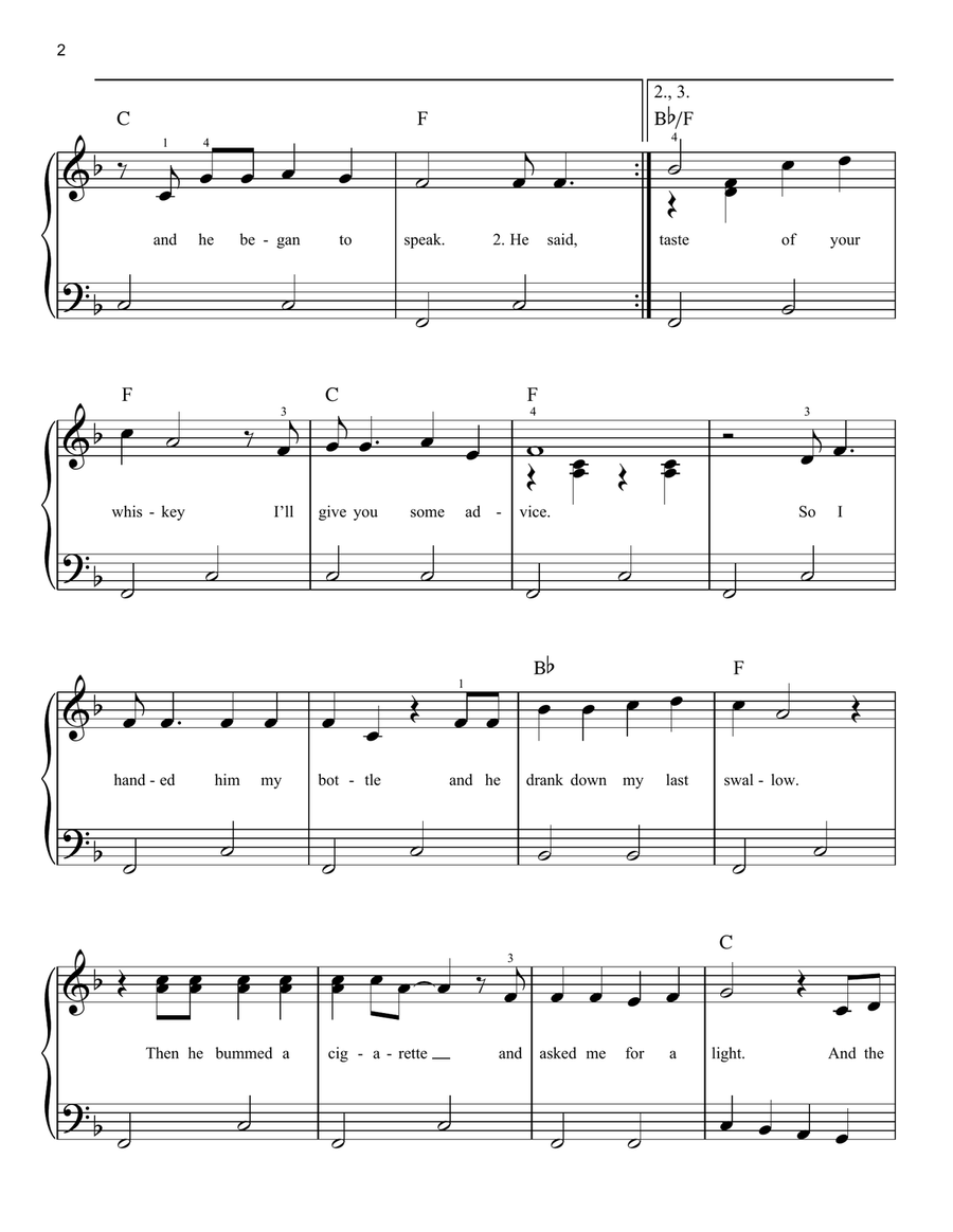 The Gambler Easy Piano scores gallery preview page 2