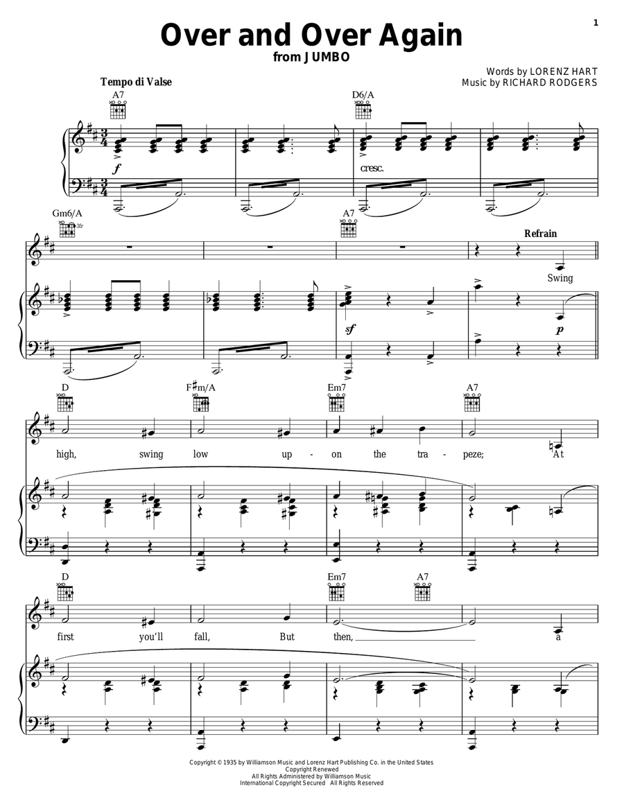 Over And Over Again Over And Over Again Piano, Vocal, Guitar scores gallery preview page 1