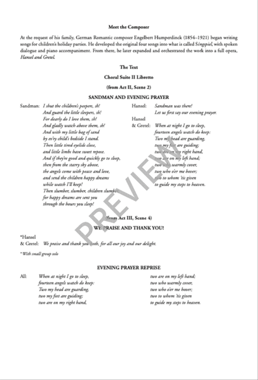 Hansel and Gretel Choral Suite II SA scores gallery preview page 3