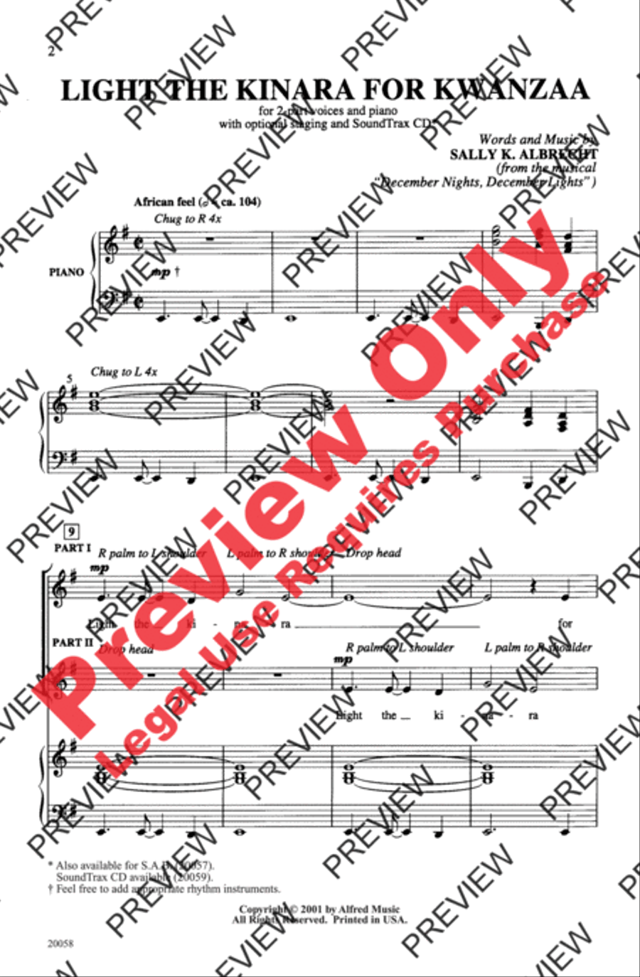 Light the Kinara for Kwanzaa 2-Part scores gallery preview page 2