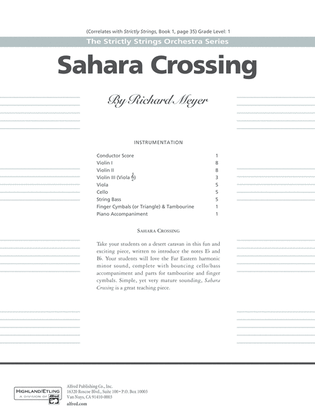 Book cover for Sahara Crossing: Score