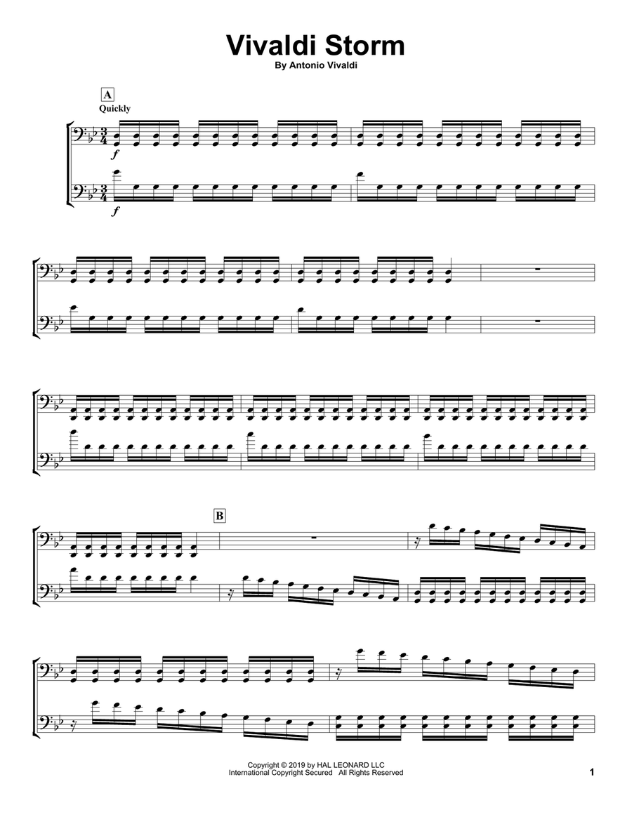 Vivaldi Storm String Duet scores gallery preview page 1