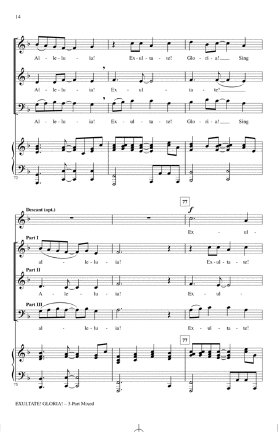 Exultate! Gloria! 3-Part scores gallery preview page 12