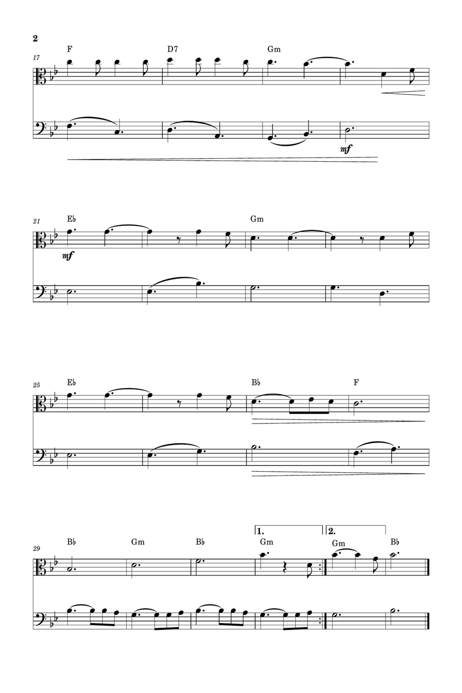 Hallelujah String Duet scores gallery preview page 2