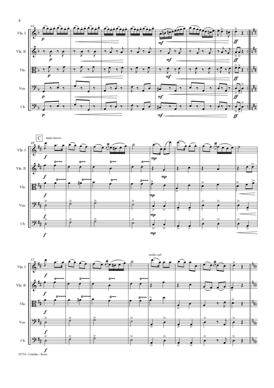 CZARDAS NO1 - STRING QUARTET CZARDAS NO1 - STRING QUARTET String Quartet scores gallery preview page 4