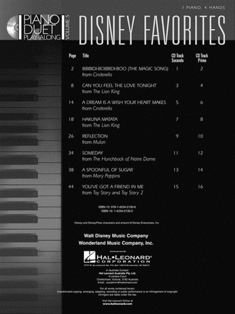 Disney Favorites Disney Favorites 1 Piano, 4-Hands scores gallery preview page 2