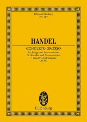 Book cover for Concerto Grosso F Major Op. 6/2 Hwv 320
