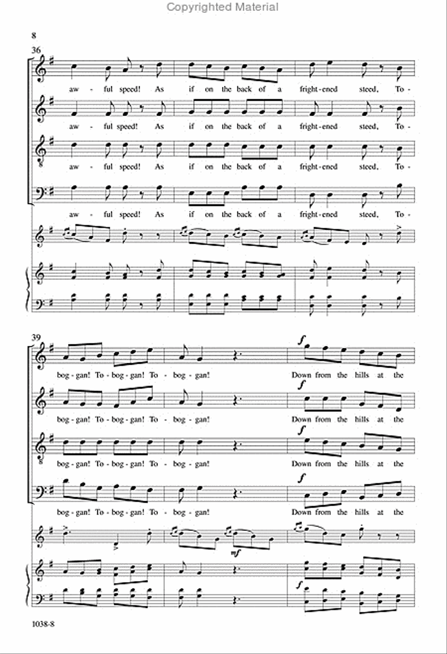Toboggan! - SATB Octavo 4-Part scores gallery preview page 7