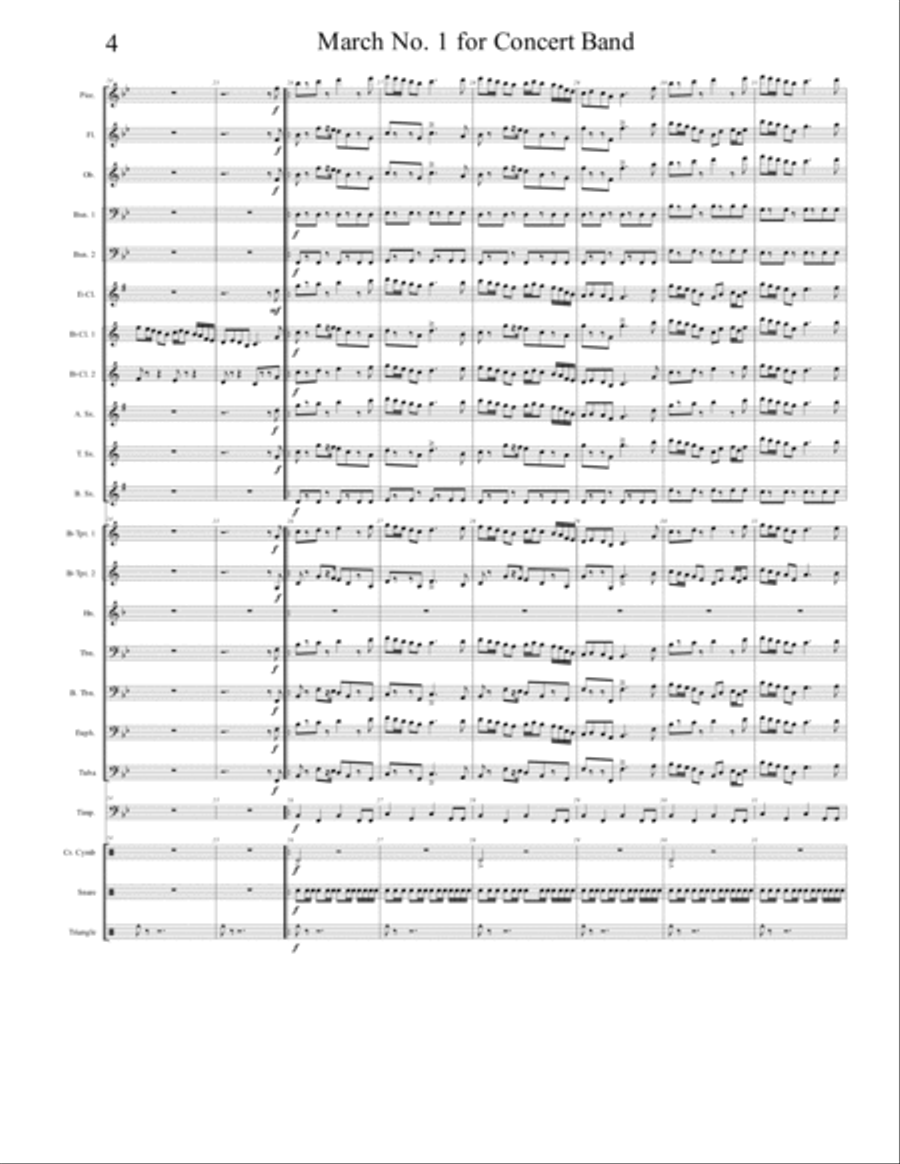 March No. 1 for Concert Band Concert Band scores gallery preview page 4