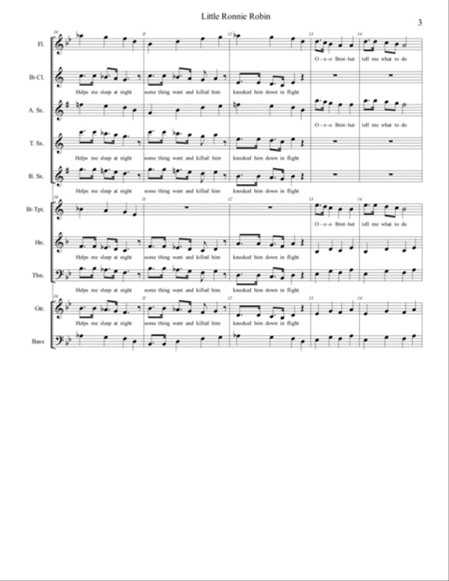 Little Ronnie Robin Concert Band scores gallery preview page 3