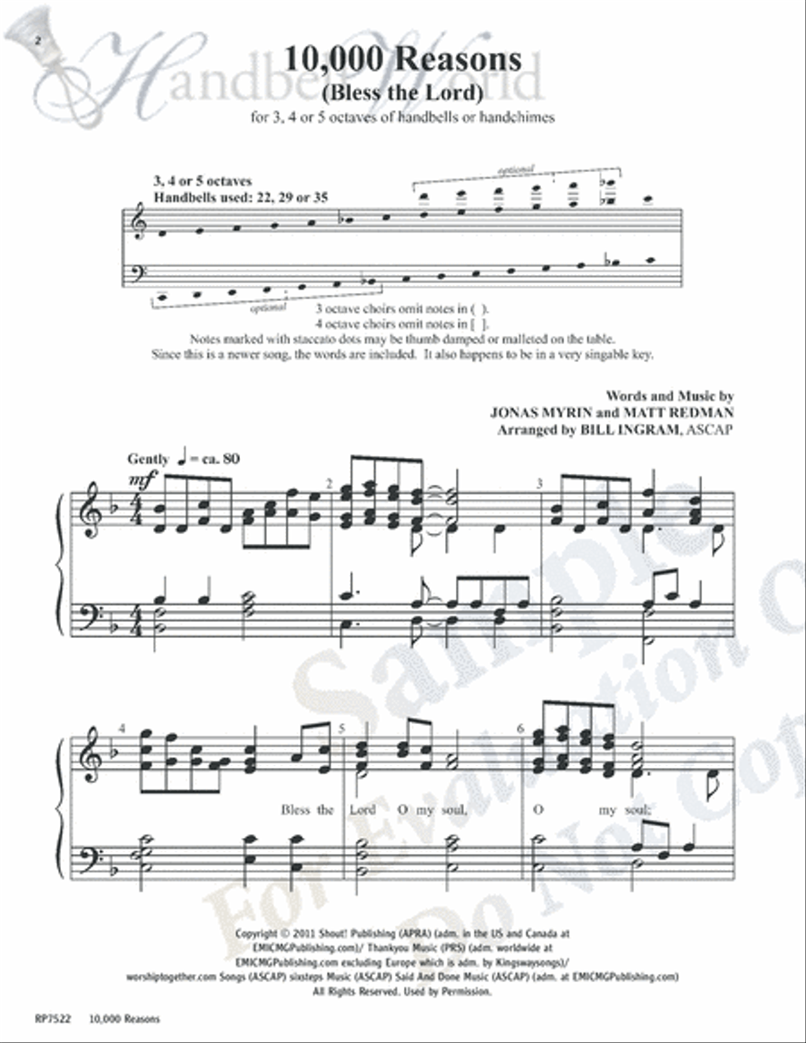 10,000 Reasons 5-Octaves scores gallery preview page 2