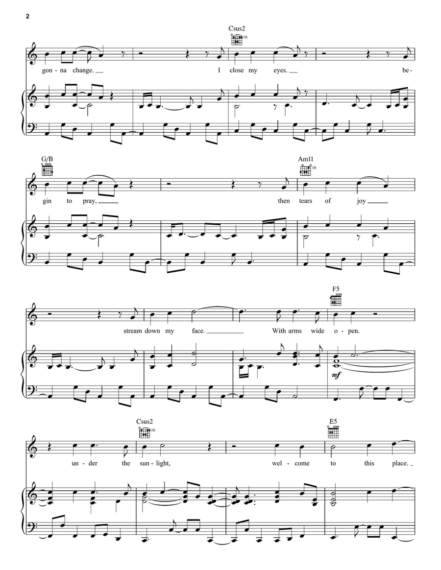 With Arms Wide Open Acoustic Guitar scores gallery preview page 2