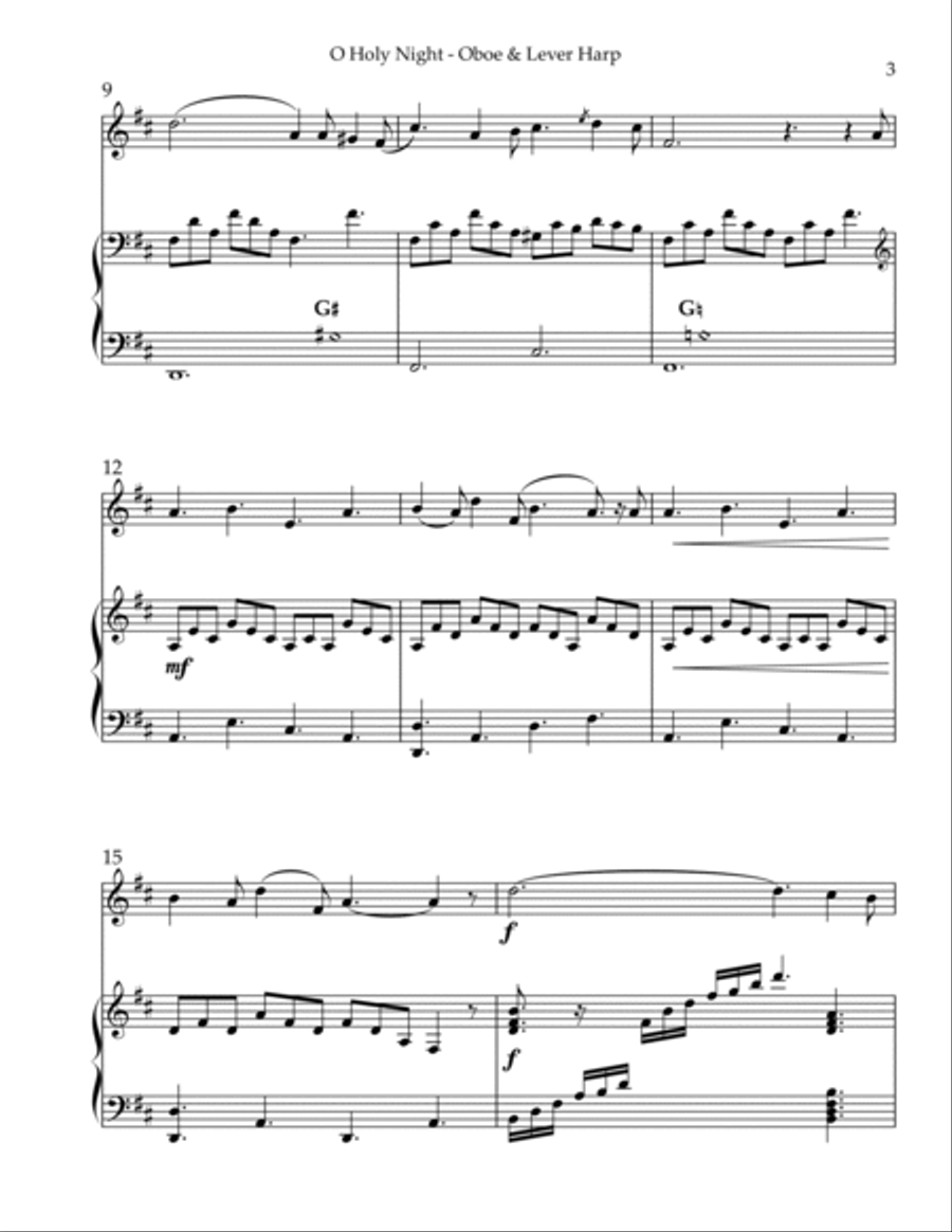 O Holy Night, Duet for Oboe & Lever Harp