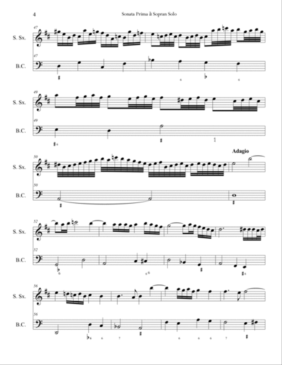 Sonata Prima à Sopran Solo Soprano Saxophone scores gallery preview page 4
