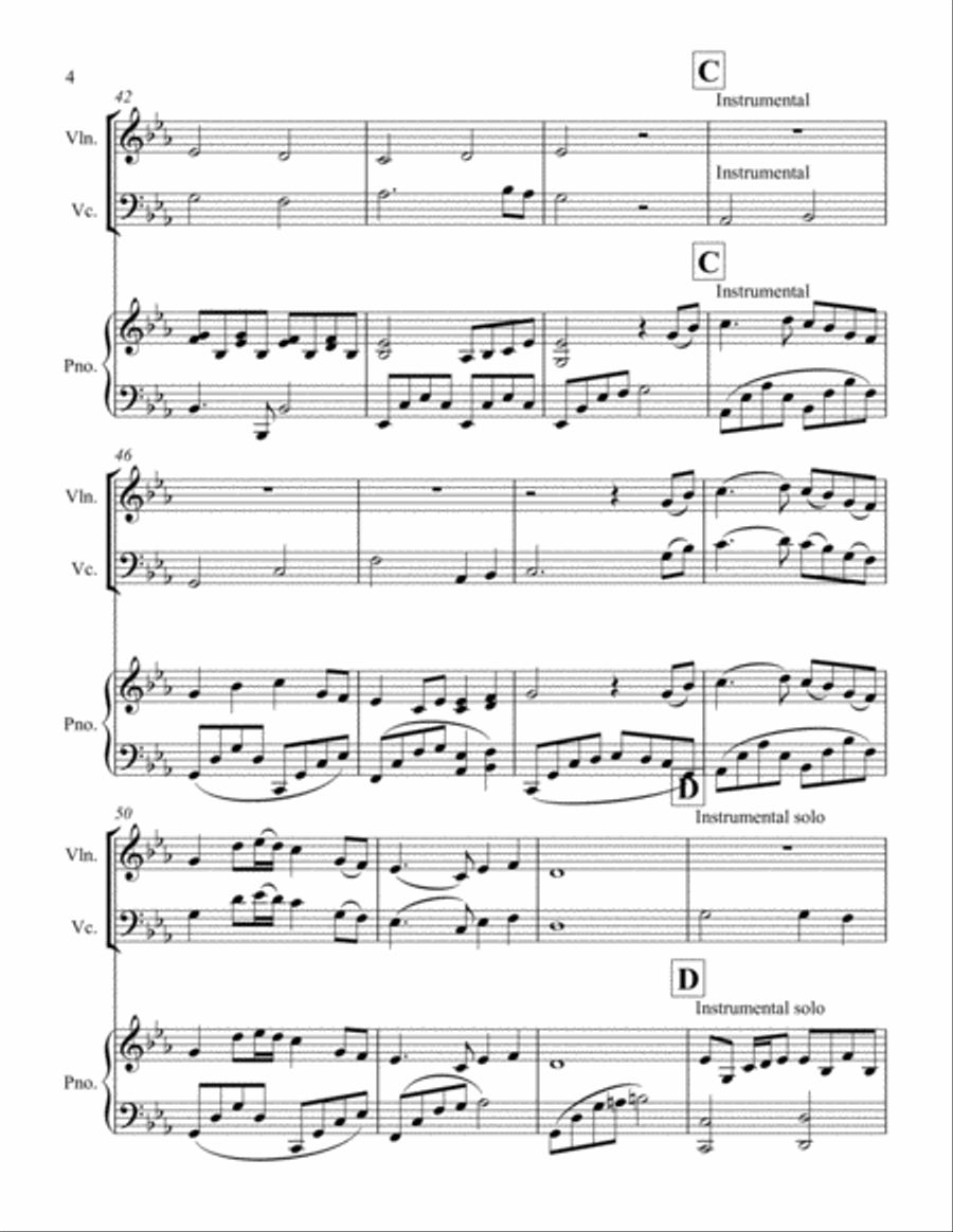 Abide with Me SCORE of hymn Piano Trio scores gallery preview page 4