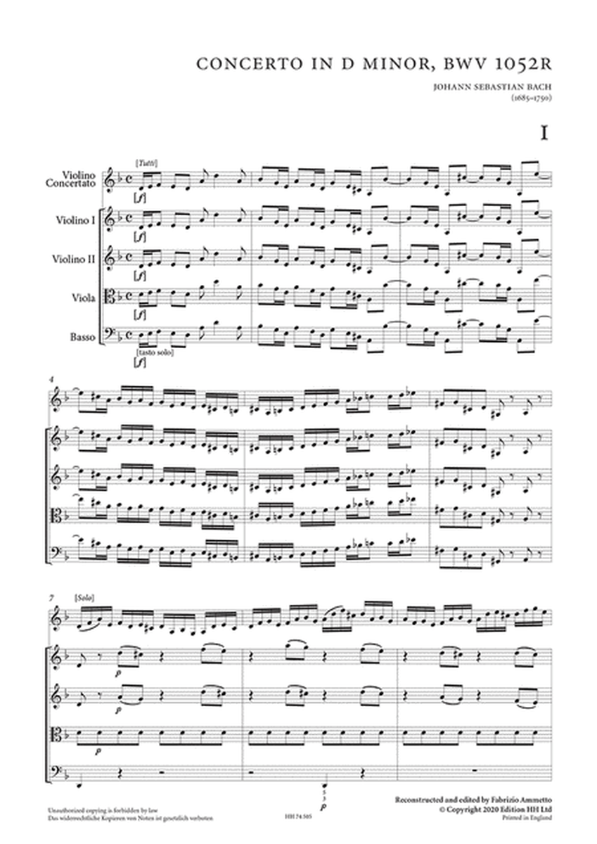 Concerto in D minor, BWV1052R