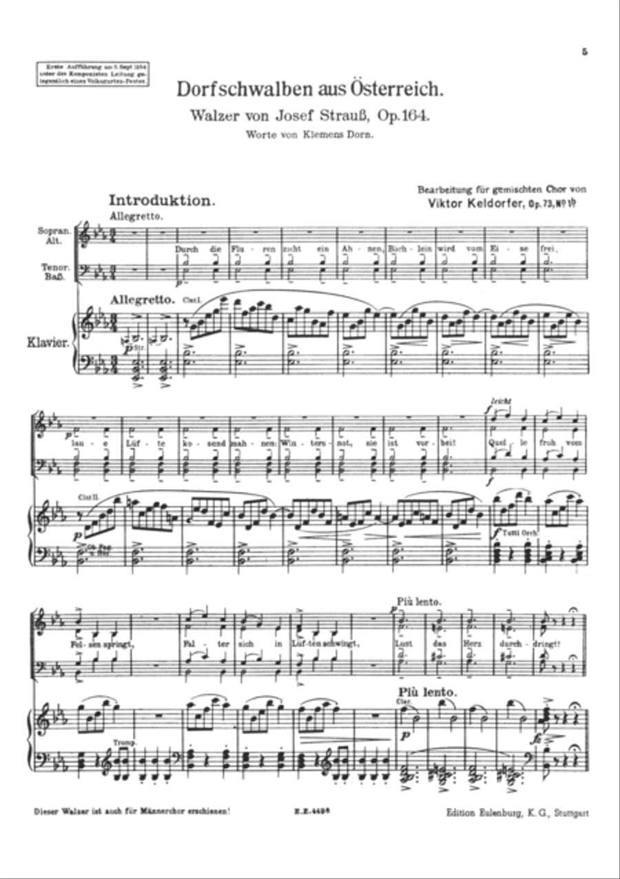 Dorfschwalben aus Österreich (Village swallows from Austria) Mixed Choir scores gallery preview page 2