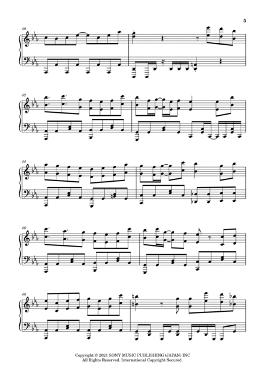 Yoruni Kakeru Yoruni Kakeru Piano Solo scores gallery preview page 5