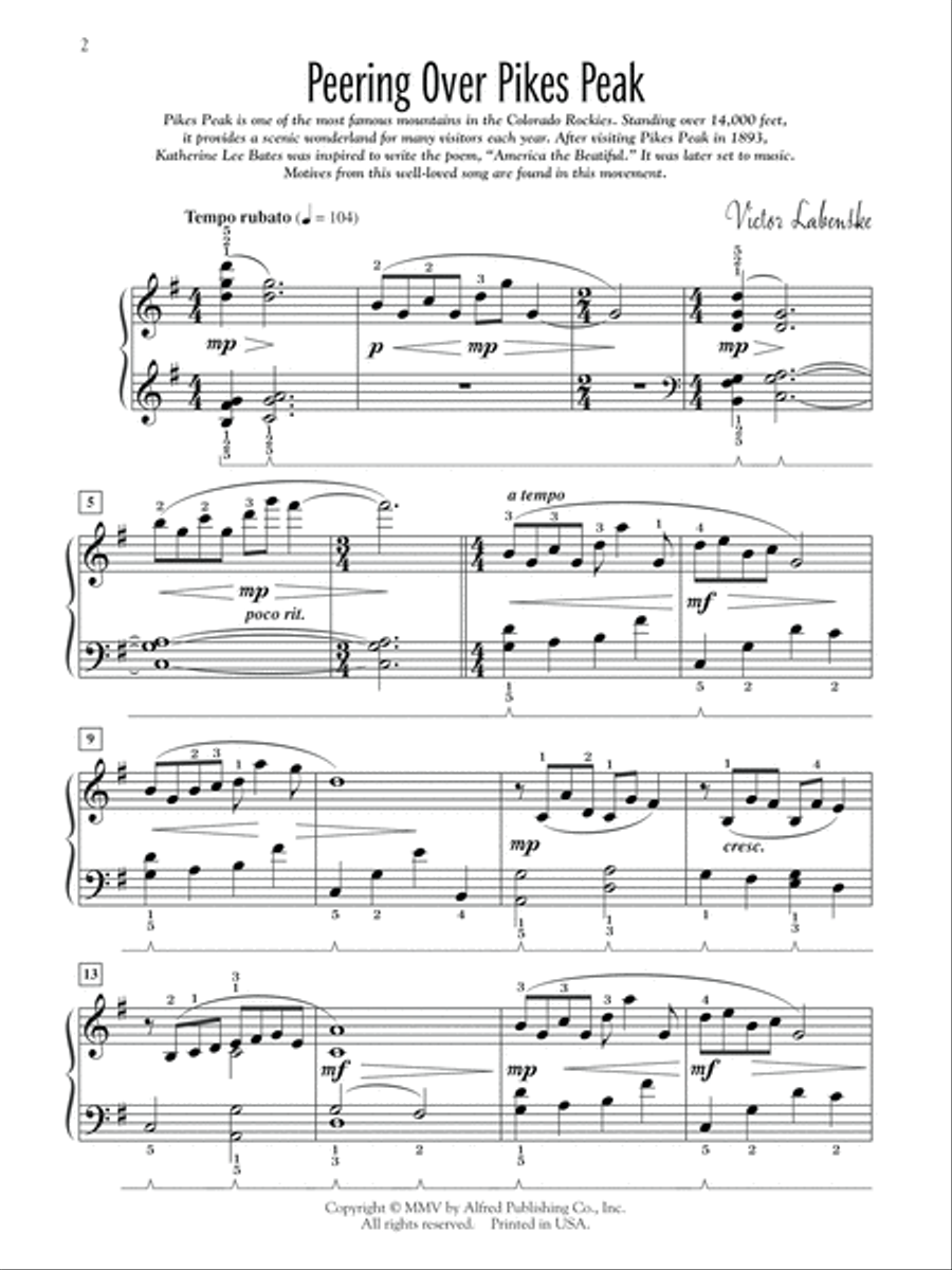 Four Corners Suite Four Corners Suite Piano Solo scores gallery preview page 2