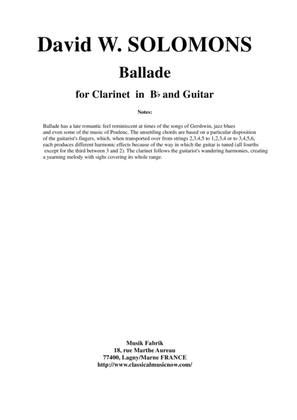 Book cover for David W. Solomons: Ballade for Bb clarinet and guitar