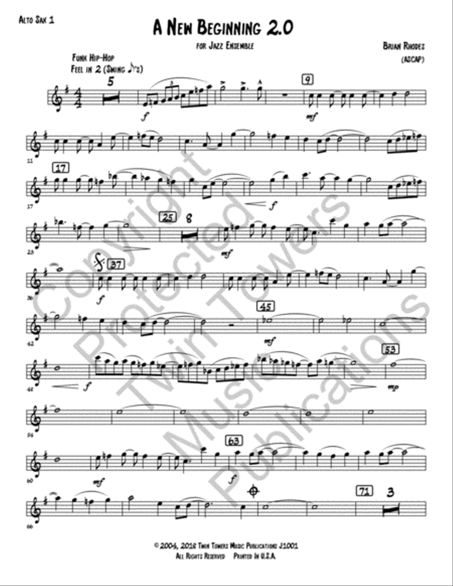 New Beginning 2.0, A New Beginning 2.0, A Jazz Ensemble scores gallery preview page 22