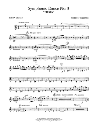 Book cover for Symphonic Dance No. 3 ("Fiesta"): 2nd B-flat Clarinet
