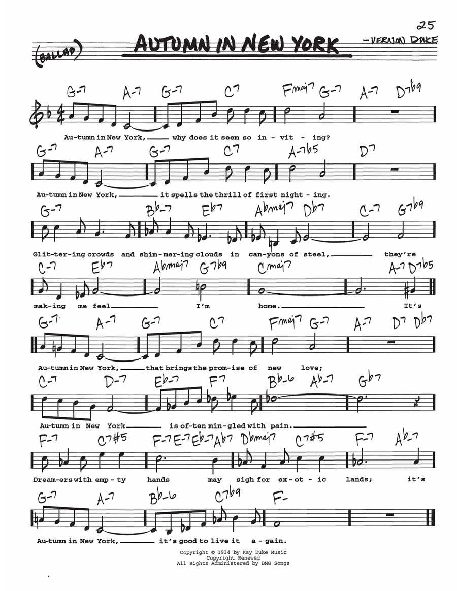 Autumn In New York Voice scores gallery preview page 1