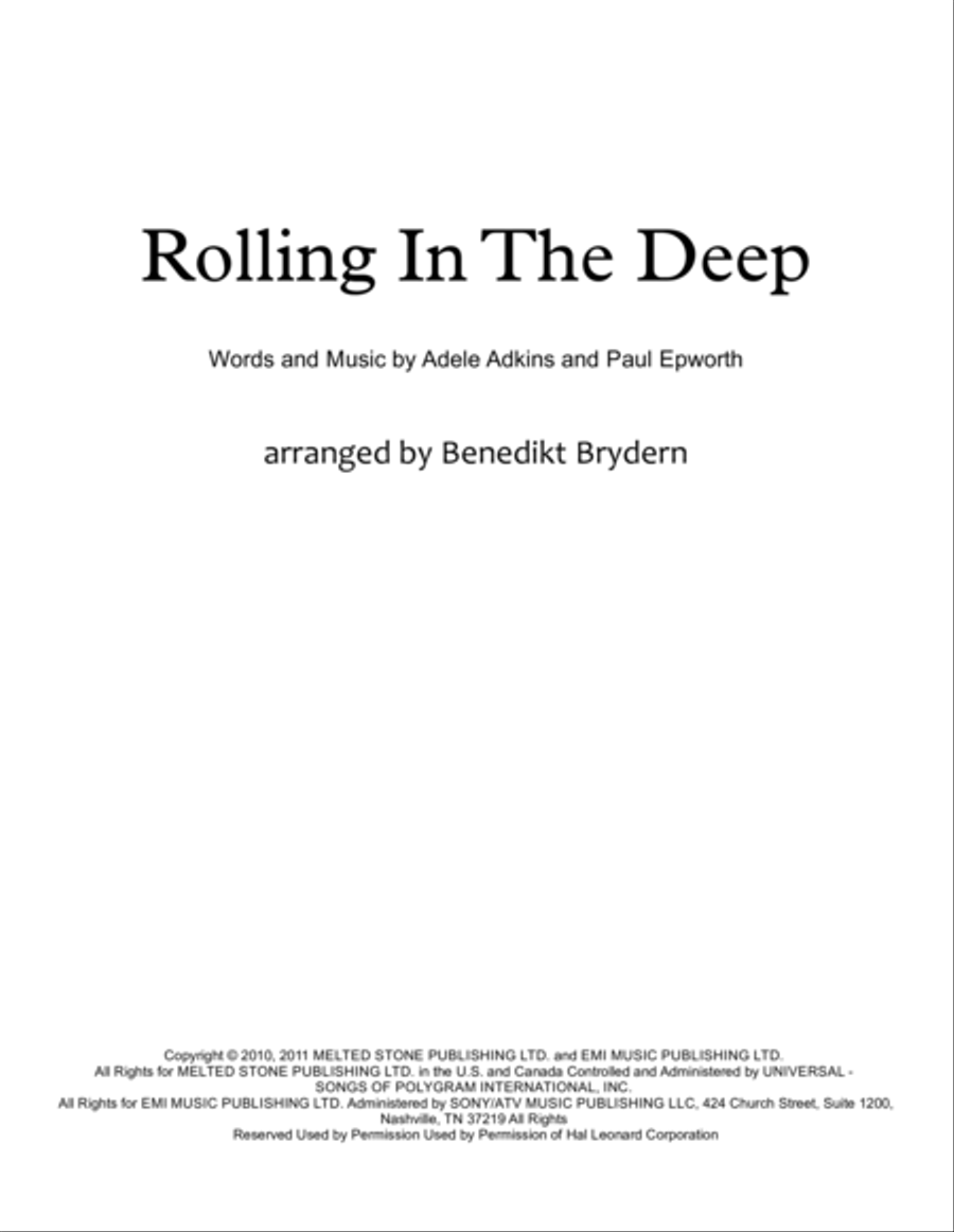 Rolling In The Deep String Quartet scores gallery preview page 1