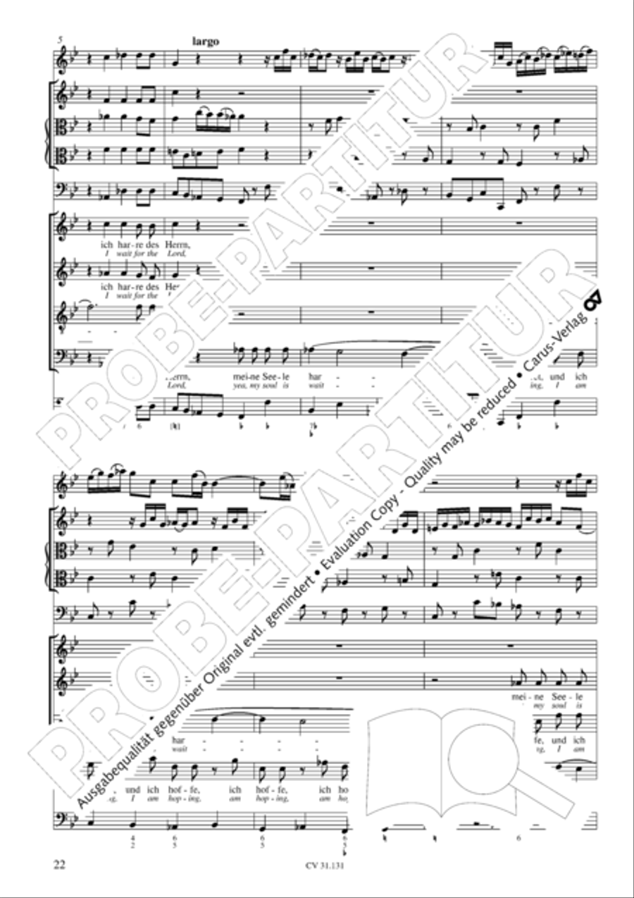 Form the deep, Lord, cried I, Lord, to Thee (Aus der Tiefe rufe ich, Herr, zu dir) 4-Part scores gallery preview page 23