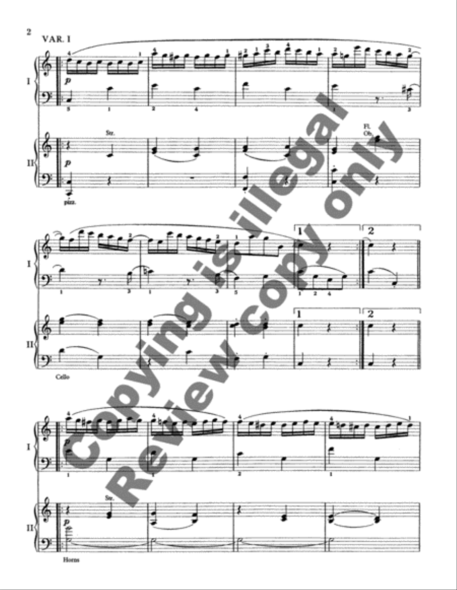 Variations on Ah, Vous Dirai-je Maman Piano Duet scores gallery preview page 9