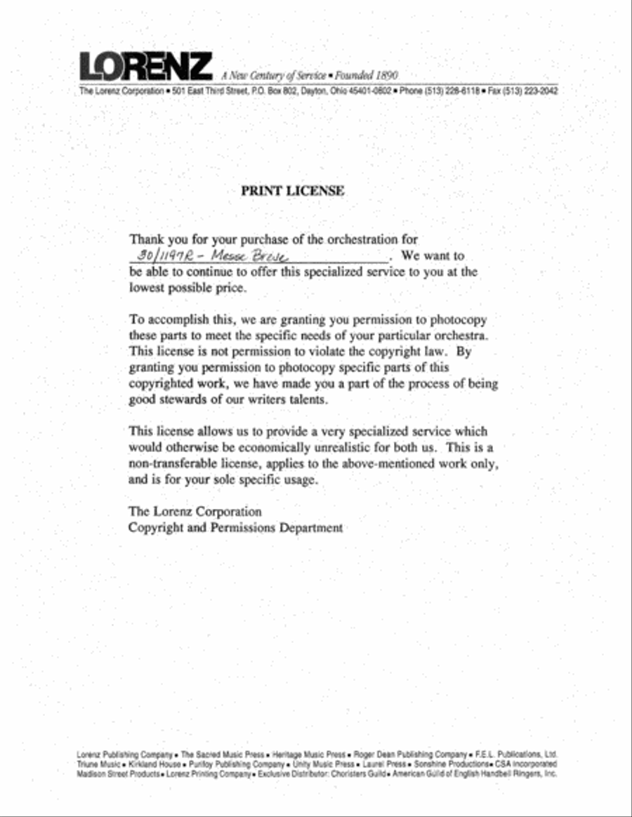 Messe Brève - String Parts String Orchestra scores gallery preview page 2