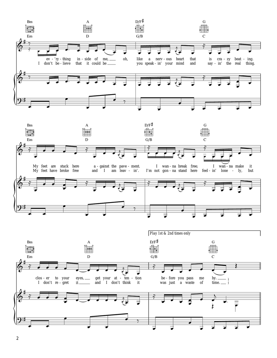 The Little Things Piano, Vocal, Guitar scores gallery preview page 2