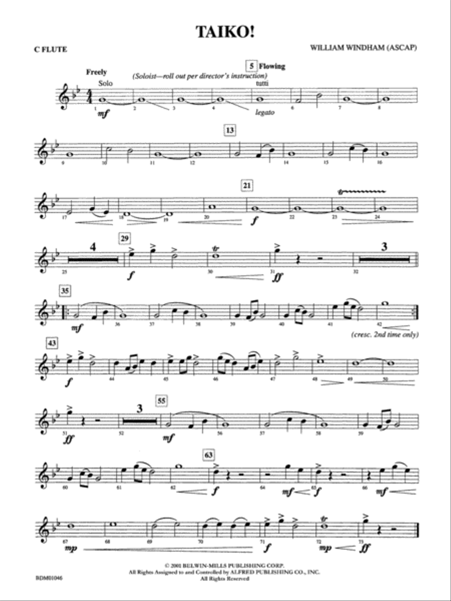 Taiko!: Flute Concert Band scores gallery preview page 1
