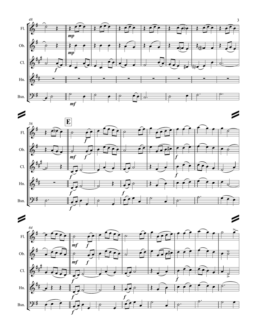 Silver Bells Woodwind Quintet scores gallery preview page 4