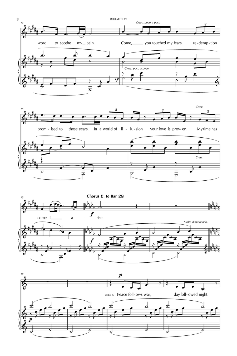 REDEMPTION Piano, Vocal scores gallery preview page 2