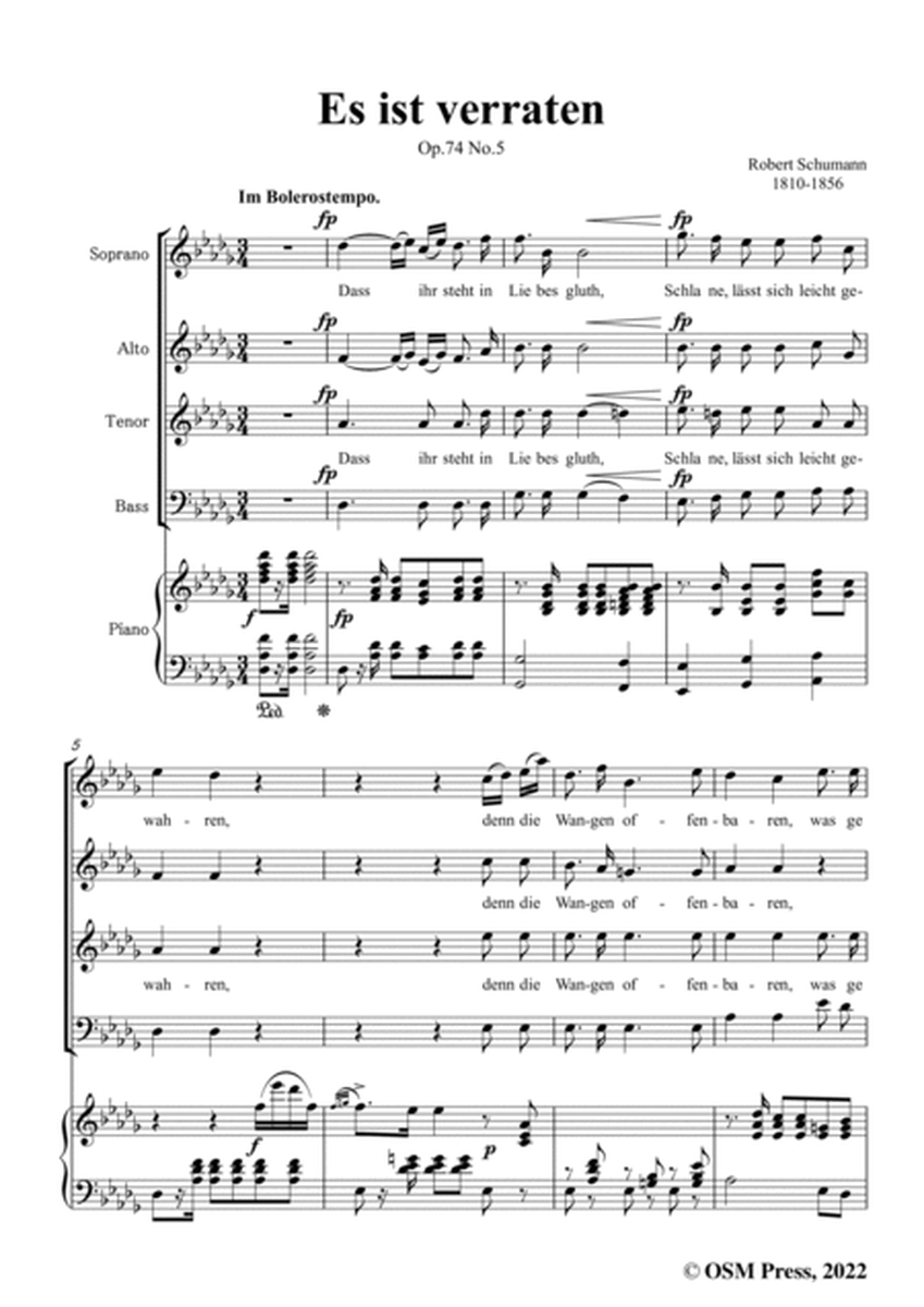 Schumann-Es ist verraten,Op.74 No.5,in D flat Major image number null