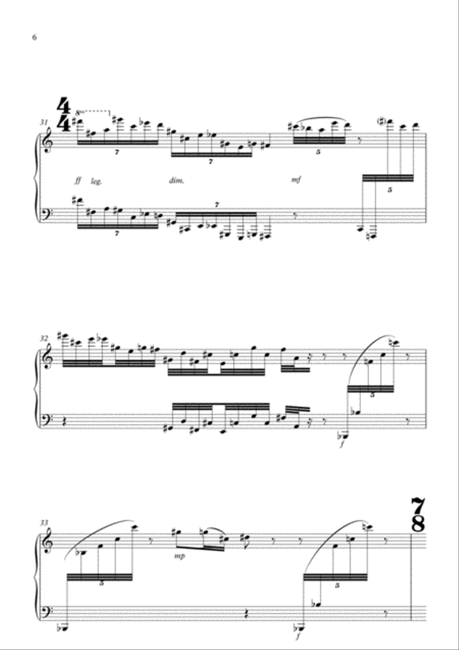 Des Roses rouges...piano solo Piano Solo scores gallery preview page 6
