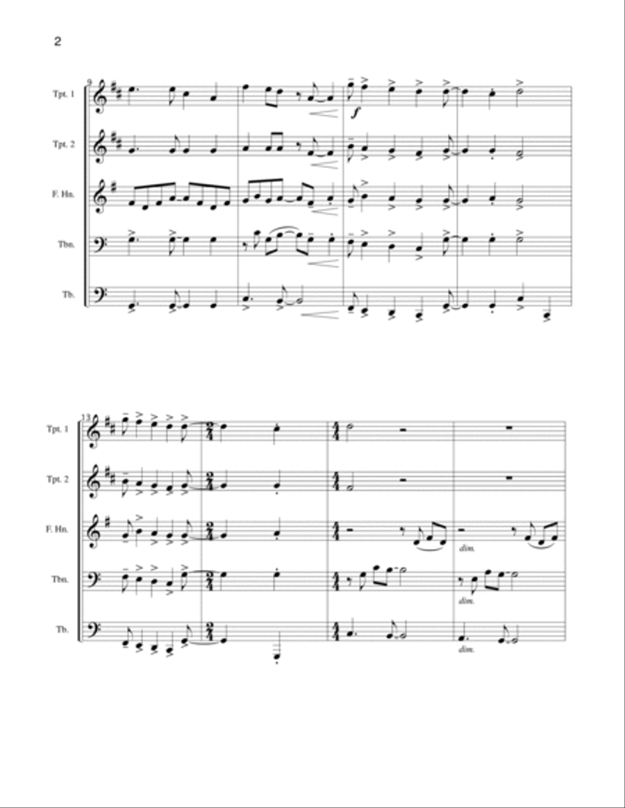 Angels From the Realms of Glory Brass Ensemble scores gallery preview page 2