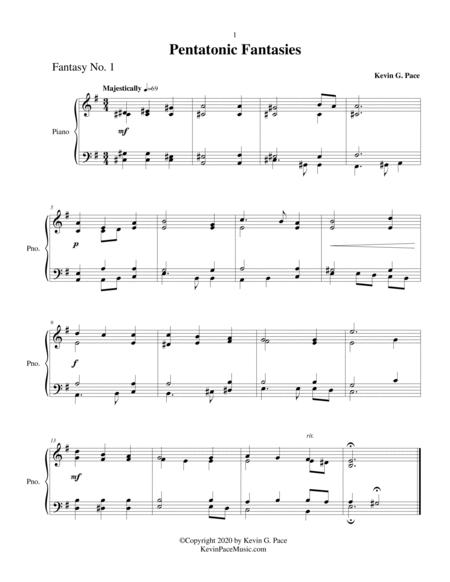 Pentatonic Fantasies for Piano Solo: 20 piano solos image number null