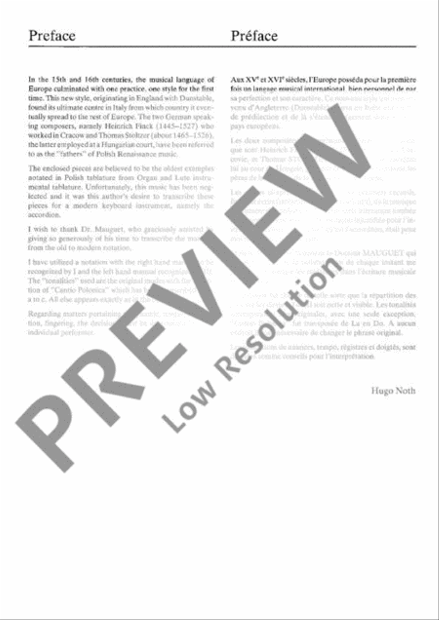 Polish Renaissance Music Accordion scores gallery preview page 17