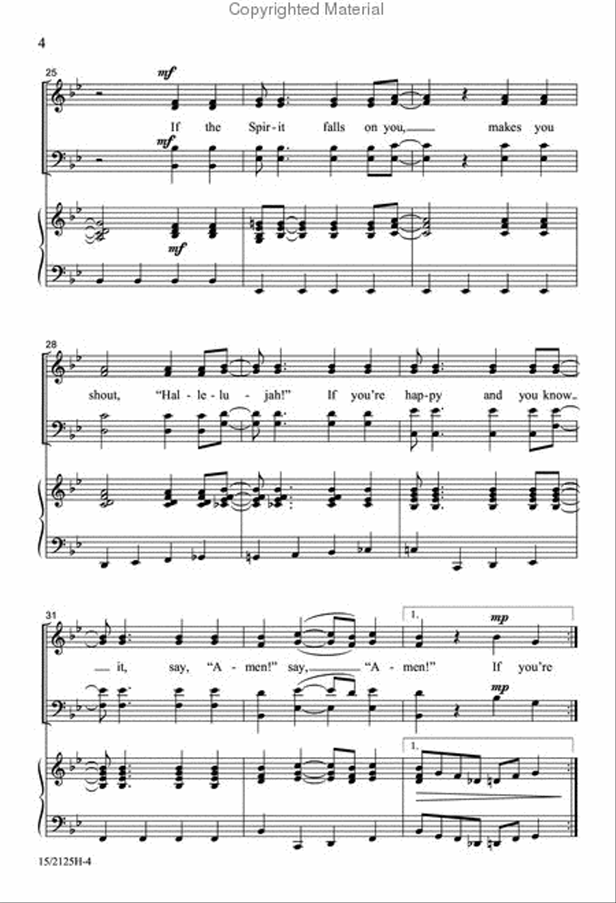 If You're Happy/Amen 4-Part scores gallery preview page 4