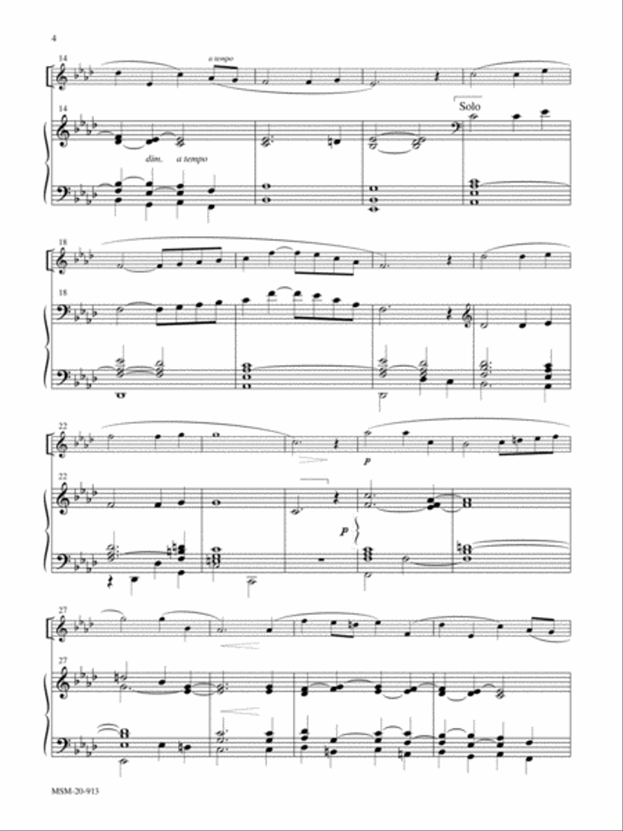Meditation for Solo Instrument and Organ Violin scores gallery preview page 3