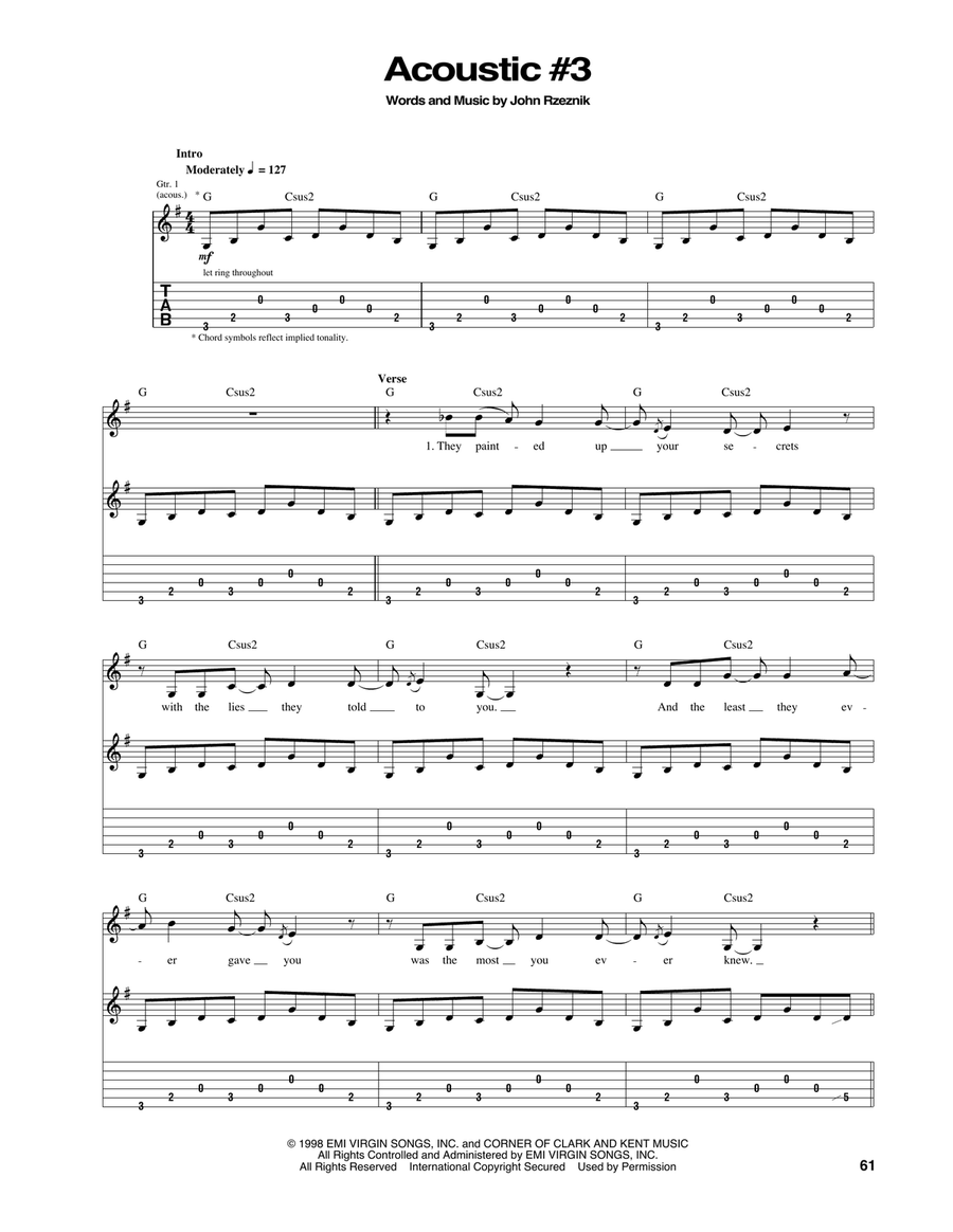 Acoustic #3 Acoustic Guitar scores gallery preview page 1