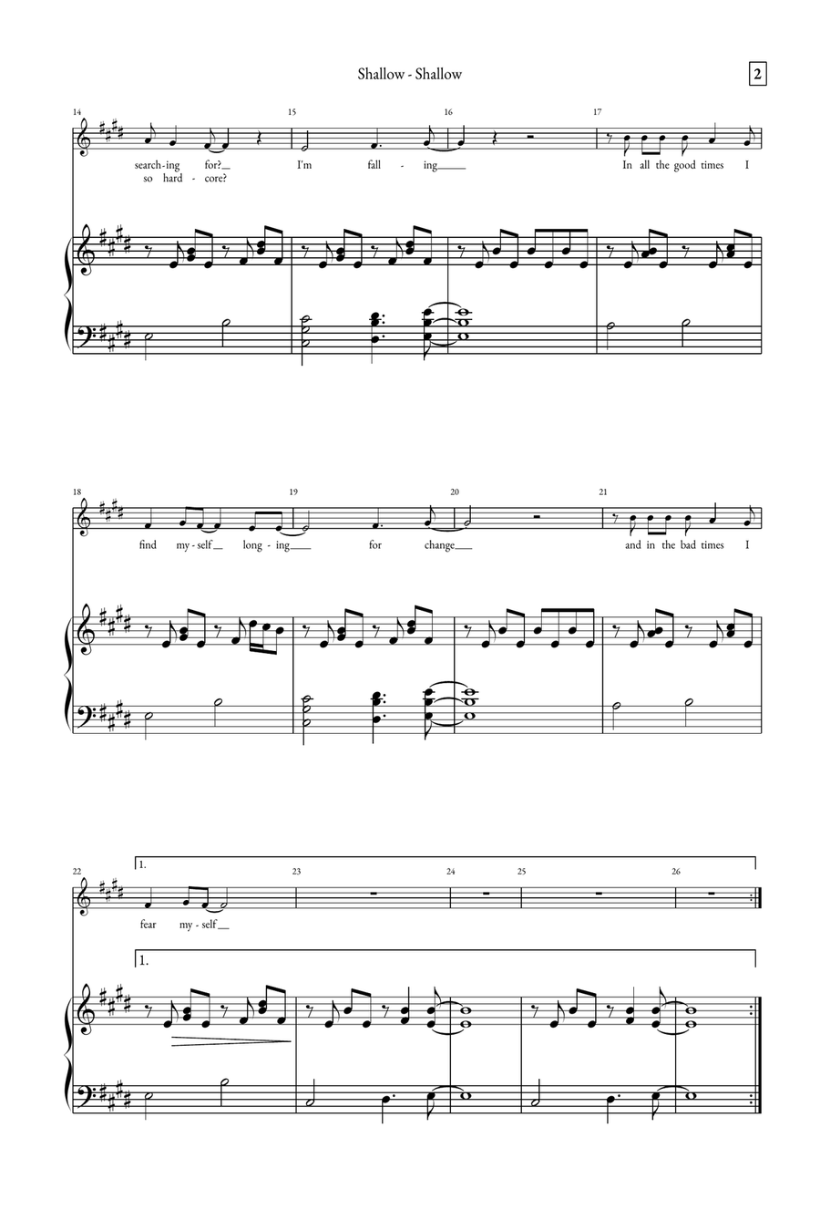 Shallow A Cappella scores gallery preview page 2