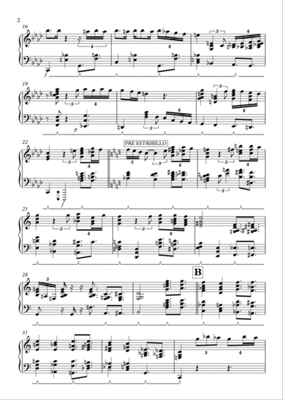 OJOS VERDES Piano Solo scores gallery preview page 2