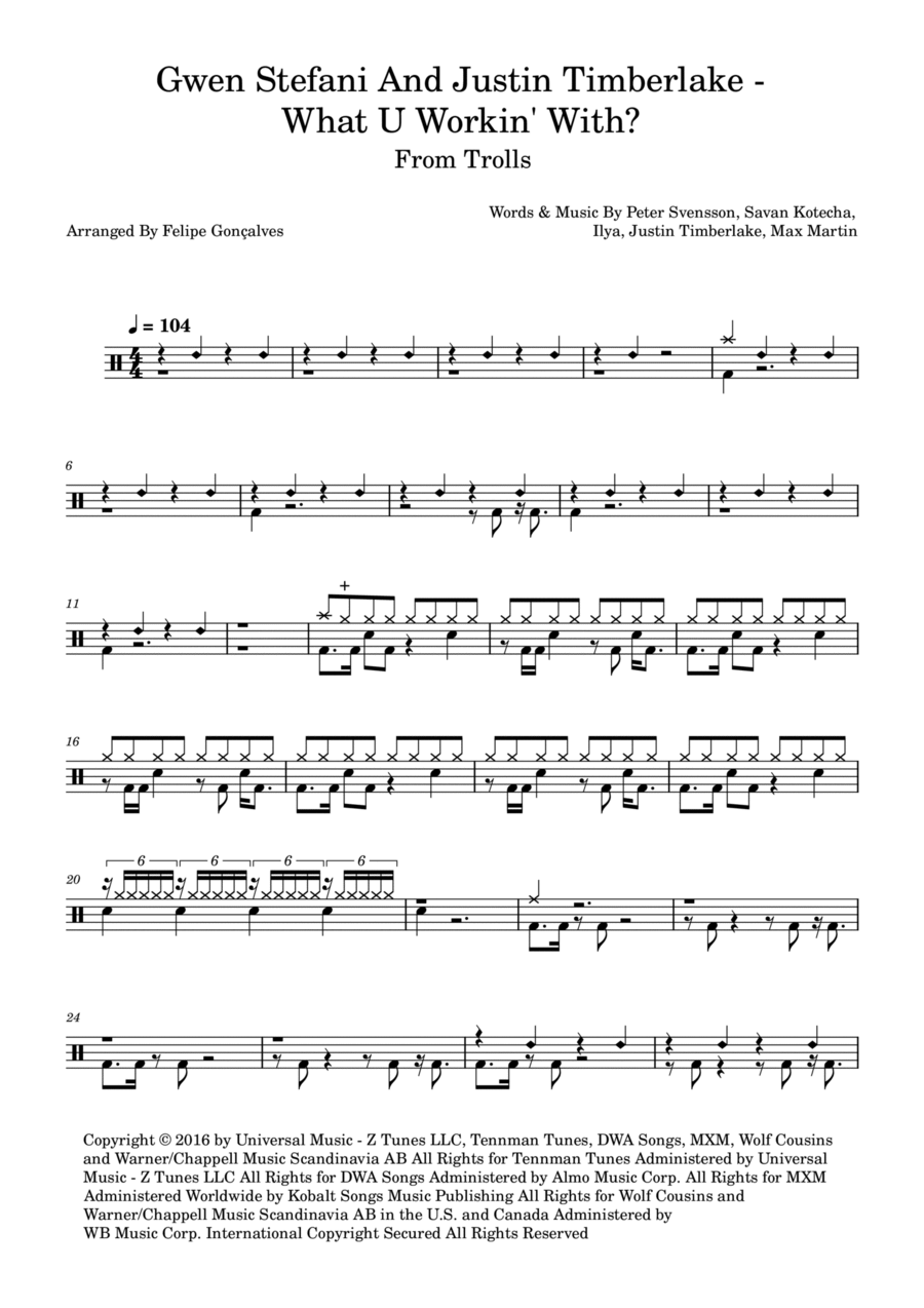 What U Workin' With? Drum Set scores gallery preview page 1