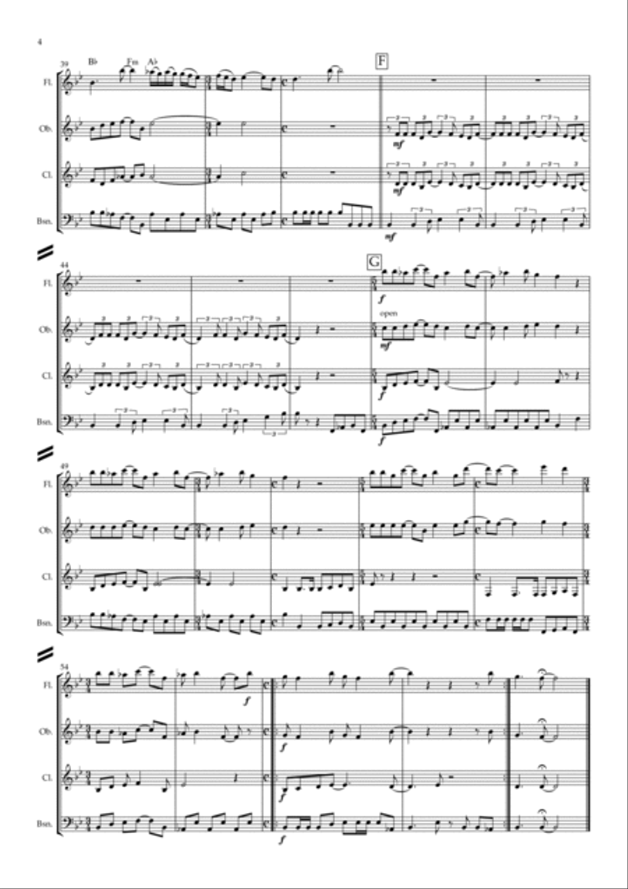 Good Morning Good Morning Woodwind Quartet scores gallery preview page 5