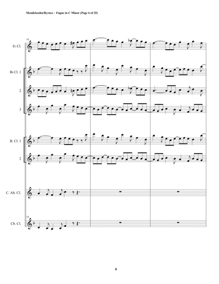 Mendelssohn - Fugue in C Minor, Op. 37 (Clarinet Octet) image number null